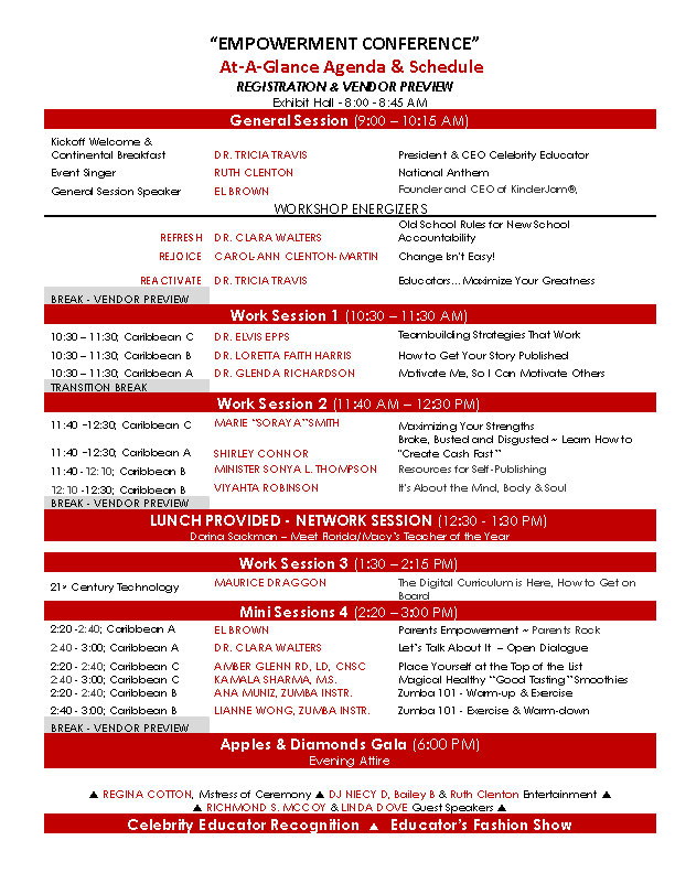 conference information at a glance